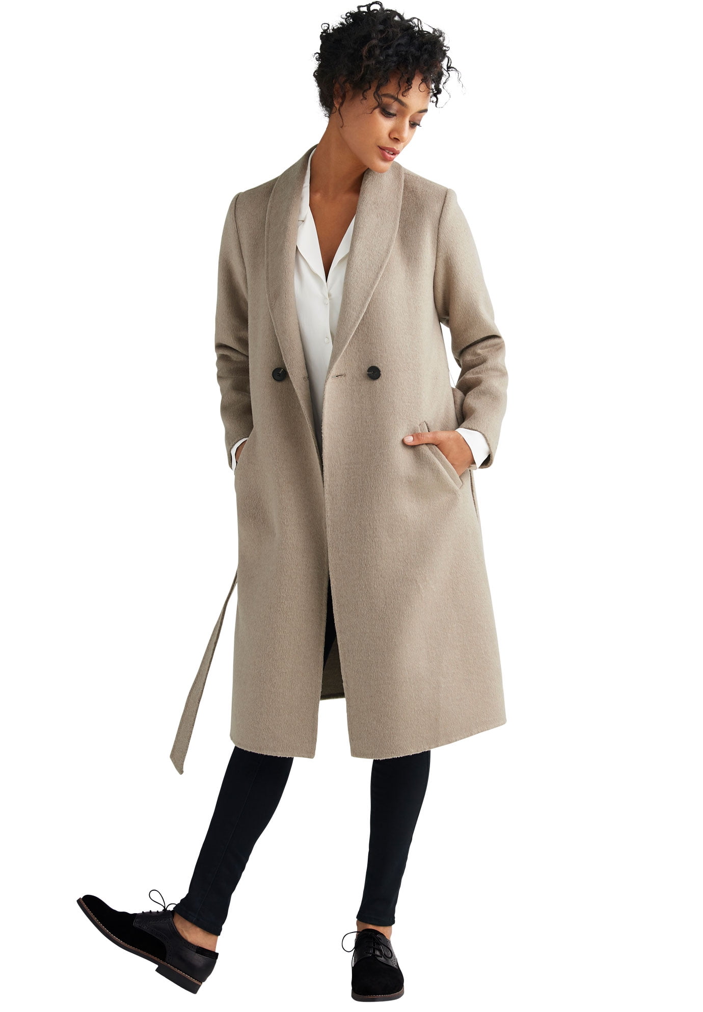 Ellos Plus Size Doublebreasted Woolblend Coat