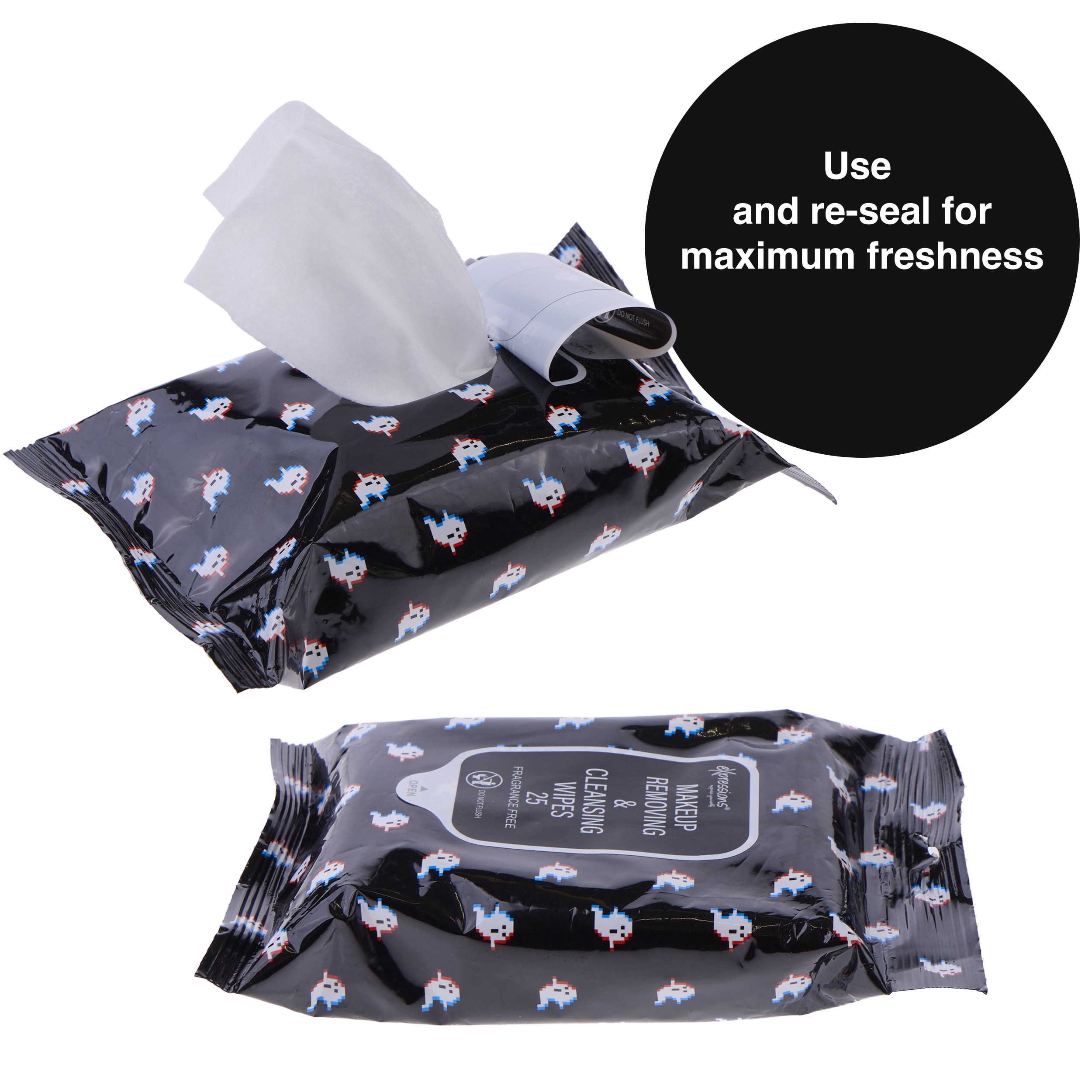 25 Count Makeup Removing Wipes Ghost Packaging, Almar