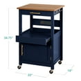 thumbnail image 4 of Best Choice Products Rolling Kitchen Island Cart, Cabinet W/ Drawer, Sliding Tray, Outlet, Wheels, Hooks - Midnight Blue, 4 of 11