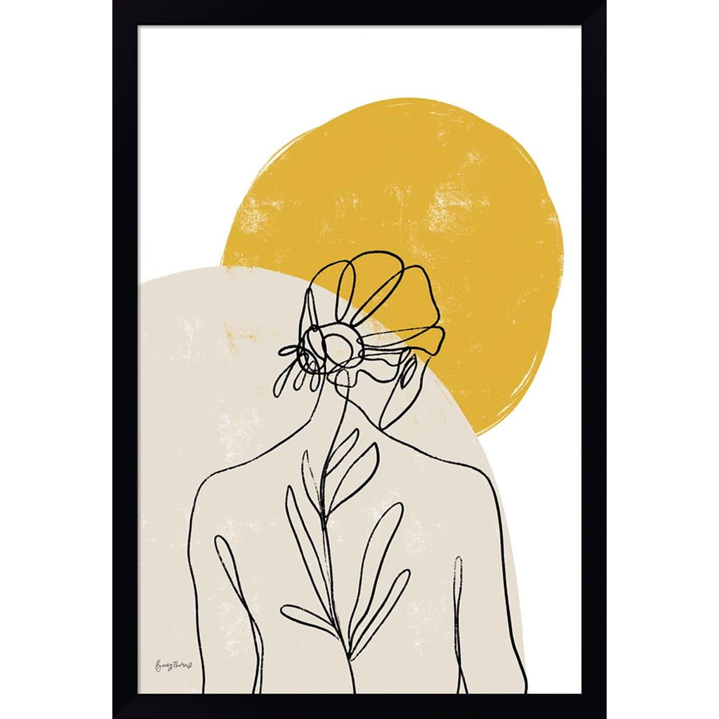 Planted I Black Framed Abstract Line Art Print