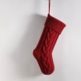 thumbnail image 2 of Christmas Stockings 18 Inches Classic Cable Knitted Socks Fireplace Hanging Stockings Family Holiday Party Xmas Decoration Sock 1 PC Red One Size, 2 of 7