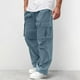 thumbnail image 2 of Pantalones cargo de verano para hombre: pantalones de trabajo holgados, ligeros, con cintura elástica y múltiples bolsillos, corte regular para actividades al aire libre, trabajo y ocio, poliéster, 2 of 8