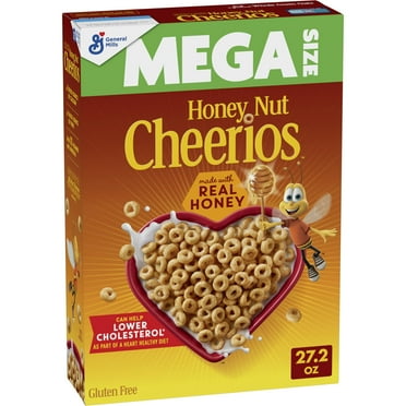 Honey Nut Cheerios Heart YPF5 Healthy Gluten Free Breakfast Cereal, Mega Size, 27.2 oz