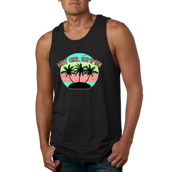Wild Bobby, Pastel Color Hot Girl Summer, Streetwear, Men Graphic Tank Top, Black, Small