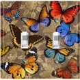 thumbnail image 1 of Metal Light Switch Plate Outlet Cover (Tan Damask Butterfly Party BUT002), 1 of 13