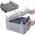 thumbnail image 1 of Stackable Closet Organizer for Shirts, Interlocking Folding Board System for Jeans and Pants, Space-Saving Clothing Organizer with Easy Access Design (10, Black), 1 of 7