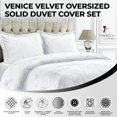 thumbnail image 2 of Tribeca Living Venedicuvet Venice Velvet Juego De Funda De Edredón Extragrande De Color Liso, Color Blanco, 2 of 5