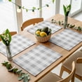 thumbnail image 5 of Gray White Plaid Placemats Set of 6 Simple Art Place Mats Table Mats Kitchen Dining Home Outdoor Party Table Decoration, 5 of 9