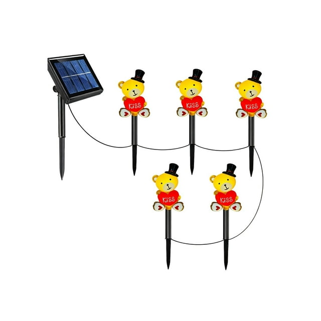 B Led Valentines Day Solar Lights Outdoor Garden Yard Decoration One To Five Heart String Multicolor Style B 38 Inches