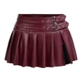 thumbnail image 4 of RUTAYY Women's Skirt Solid Color with Flounce Hem Punk Rock Gothic Metal Buckle Detail Party Comfortable Breathable Trendy Vibrant Mini Skirt, 4 of 5