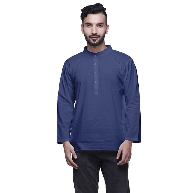 Atasi Kurta Chemise pour Homme, Kurta Uni à Col Mandarin pour Garçons, Kurta Courte