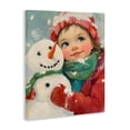 thumbnail image 2 of Stupell Industries Cottage Christmas Girl & Snowman Embrace Canvas Art, 36 x 48, by The Prints Vibe, 2 of 8