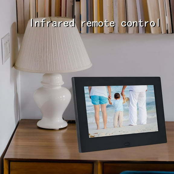 GJX 7 Inch Digital Photo Frame - Electronic USB Digital Picture Frame 16:9 HD LCD Screen with Remote Control, Auto Slideshow, Calendar, Clock, Support Card/USB Drive