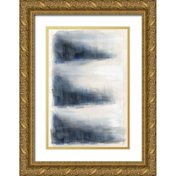 Lee, Judson 13x18 Gold Ornate Wood Framed with Double Matting Museum Art Print Titled - Brushed Triangles I