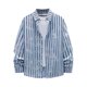 thumbnail image 1 of Blusa y camisa de manga larga con cuello vuelto para hombre, cárdigan liso a la moda con cuello vuelto, blusa de poliéster con botones para hombre, 1 of 3
