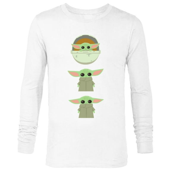 Star Wars The Mandalorian The Child Cartoon Poses - Long Sleeve T-Shirt for Men - Customized-White