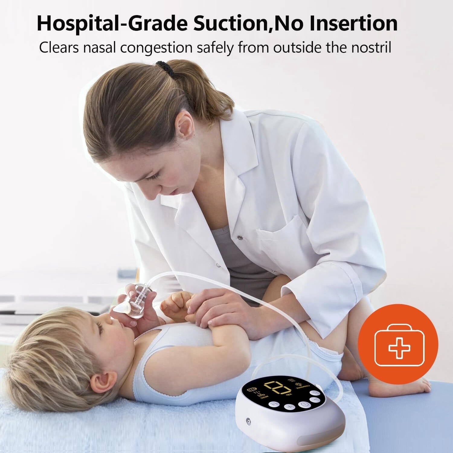 Morfone Nasal Aspirator for Baby, Hospital Grade Electric Nose Sucker with 9 Levels Suction, Automatic Nose Cleaner with 2 Silicone Tips, Night Light and Nursery Rhyme