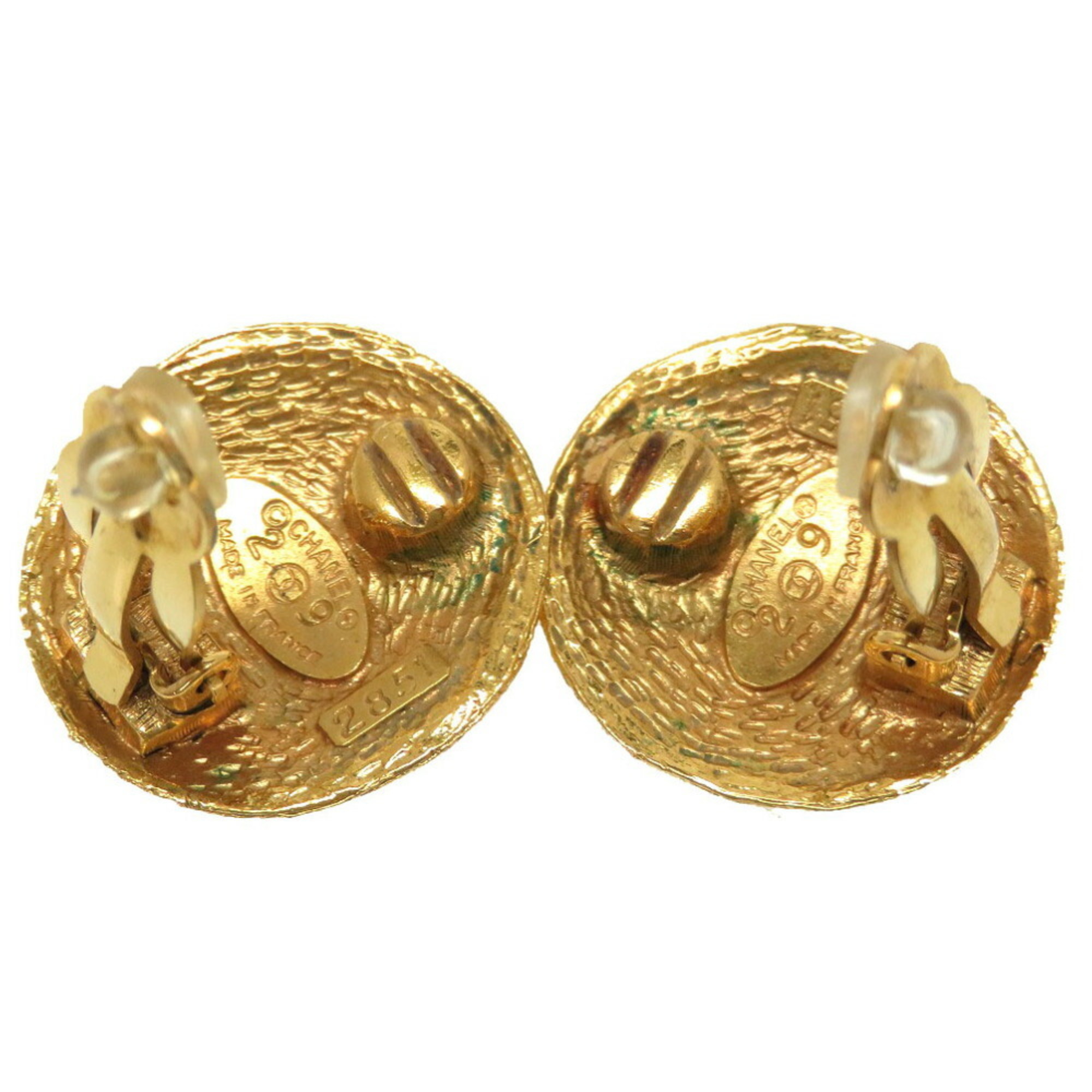 Authenticated Used Chanel Vintage Coco Mark Gold Earrings