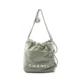 thumbnail image 1 of Pre-Owned CHANEL 22 Mini Shoulder Bag, Leather, Women's, Khaki, AS3980 (Good), 1 of 7