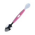 thumbnail image 3 of Cuillère pour Enfants Cuillère d'Entraînement à l'Alimentation pour Bébé à 2 Extrémités en Acier Inoxydable Dentelée pour Racler les Fruits Ustensile Rose, 3 of 10