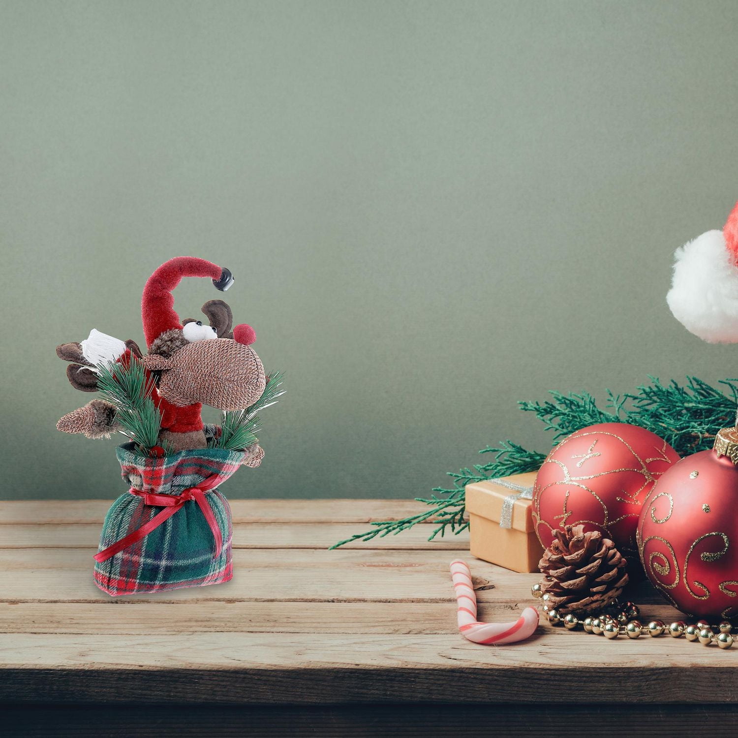 Moose Plush Sitting In Sack