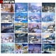 thumbnail image 2 of HOMFUN-pintura de diamante redondo/cuadrado 5D DIY "Casa nieve paisaje de invierno", bordado de punto de cruz, decoración de diamantes de imitación completa, 2 of 4