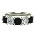 thumbnail image 4 of Wedding Band Five Stone Diamond Ring Round Brilliant Cut w/ Trellis Setting 1.10 CT TW 14K White Gold, 4 of 5