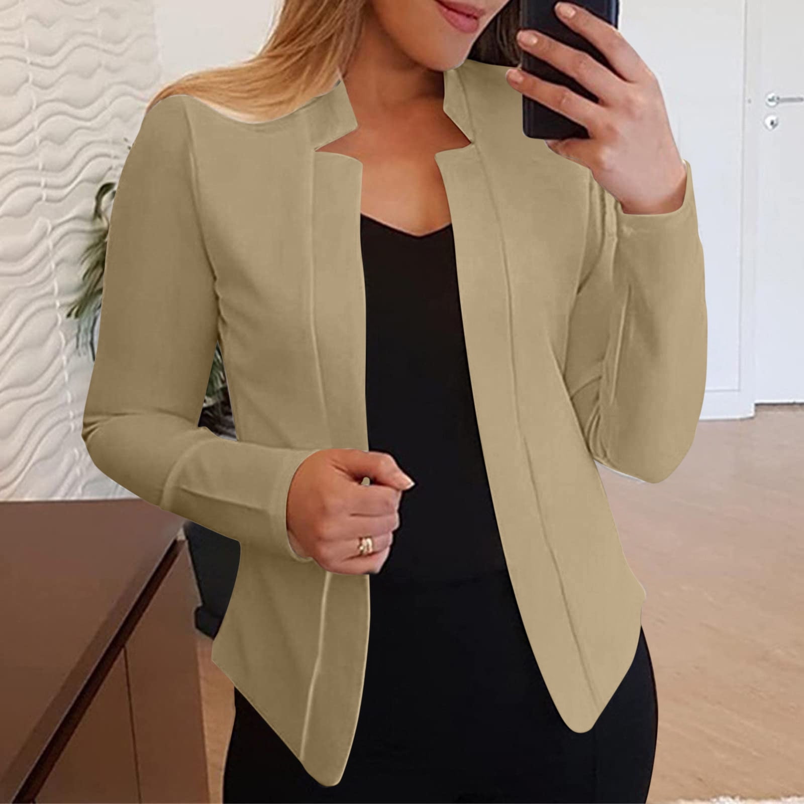 Ladies short hot sale beige jacket