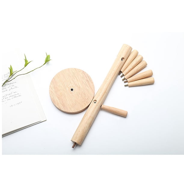 Taza de café Zefei Wu de madera maciza soporte para tazas de té con encimera de árbol 6 ganchos