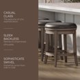 thumbnail image 2 of Maven Lane Alexander Backless Counter Stool, Reclaimed Oak Finish w/ Ronan Stone Vegan Leather, 2 of 6