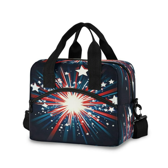 Meal Bag Large Capacity Handheld Lunch Bag Crossbody Insulated Bag for Office, Picnic, Travel Stars Exploding