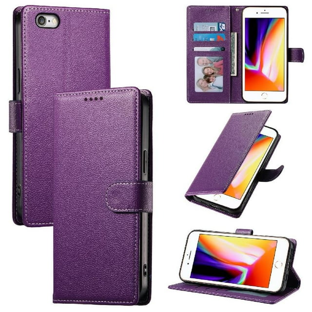 Funda para FOXDOCK iPhone SE 2020/2022– Cuero Premium, 3 ranuras para tarjetas, Protección contra impactos