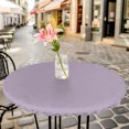 thumbnail image 6 of Purple Solid Color Round Tablecloth for 36-44 Inch Tables, Fitted Table Cover with Elastic Edge, Aesthetics Contemporary Luxury Waterproof Outdoor Table Cloth Protector for Patio Garden Dinner Picnic, 6 of 9