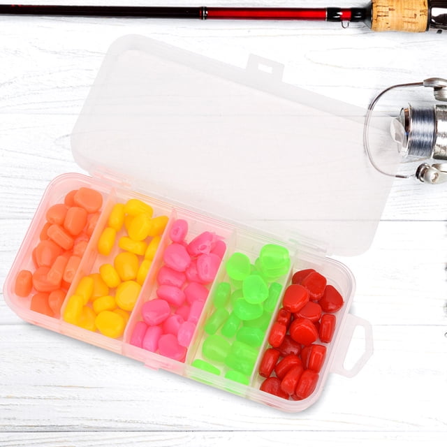Señuelos de Pesca de Maíz ANGGREK 100PCS PVC 5 Colores