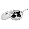 thumbnail image 3 of Egg Poacher Pan, 4-Cup Induction Compatible Poached Egg Maker with Nonstick Detachable Cups, Stainless Steel Skillet Set Includes Lid & Silicone Spatula for Stovetop Cooking, 3 of 10