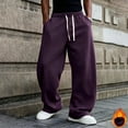 thumbnail image 3 of Dwellite Baggy Sweatpants Men Wide Leg Drawstring Oversized Casual Athletic Y2k Lounge Sweat Jogger Pants with Pockets Dark Purple 3XL, 3 of 6