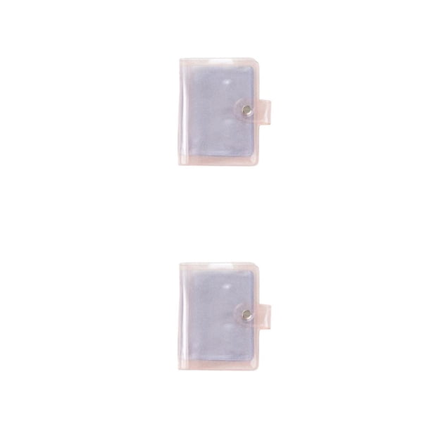 Moyic Álbumes Mini soporte pequeño almacenamiento de doble cara colección de fotos transparente personalizar lentejuelas lindo rosa rosa Rosado Rosado 2piezas