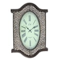 thumbnail image 2 of Wall Clock with Scalloped Wooden Top and Bottom in Brown, 2 of 6