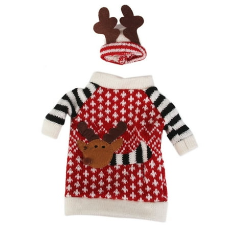 

NUOLUX Christmas Deer Pattern Wine Bottle Cover Wrap Decoration