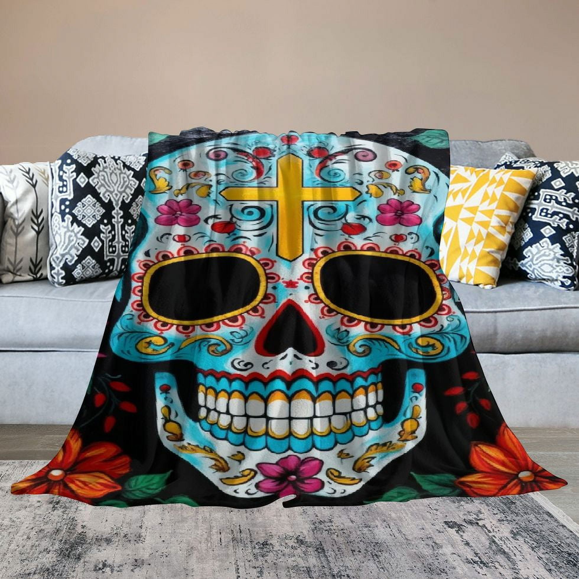 Sugar skull blanket hot topic sale