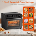thumbnail image 6 of Auseo 25QT Air Fryer Toaster Oven with Convection, 12-in-1 Preset Cooking Mode, Visible Window and Touchscreen, 1700W, Black, for home/office/kitchen, 6 of 8