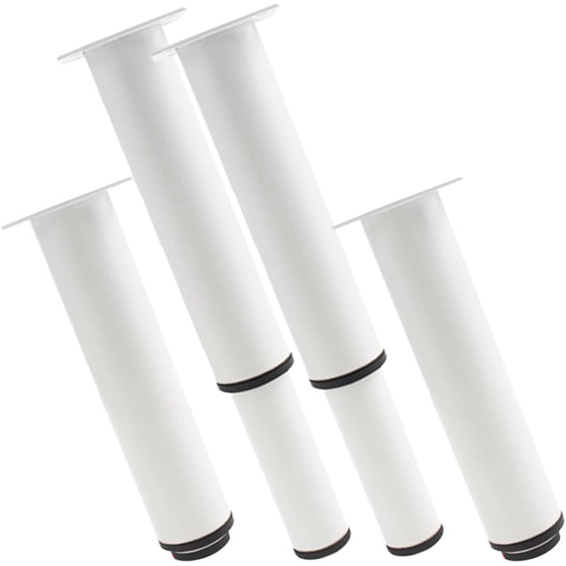 Patas Ajustables Blancas para Muebles, Paquete de 4, Acero Inoxidable para Sofá Cama, Pies de Metal de 7-12.5 Pulgadas