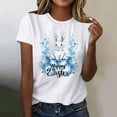 thumbnail image 5 of Hfnxid Easter Shirts for Women Funny Bunny Rabbit Graphic T Shirt Lightweight Breathable Crewneck Top Fahsion Flower Holiday Vacation Shirt White M, 5 of 5