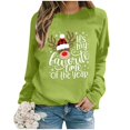 thumbnail image 3 of Wyzesi Chandails en Molleton Femmes Noël Oversize Femmes Chandails en Molleton à Manches Longues Col Rond Imprimé Lettres Léger Chandails en Molleton Amples Blouse Haut, 3 of 5