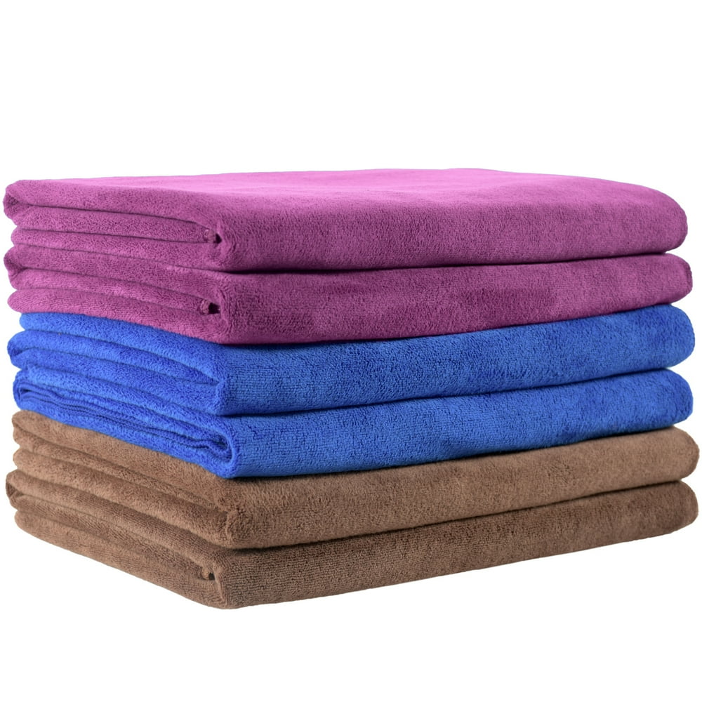 Extra Absorbent, Fast Drying Microfiber Bath Towel Set(6 Pack, 27" x 55") Perfect for Bath