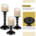 thumbnail image 6 of Metal Black Candle Holder for 3" Pillar Candles Candlesticks for Table Centerpiece Fireplace Wedding Decor, Decorative Antique Candle Stand for Dining & Living Room (Set of 3 Pcs), 6 of 8