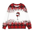 thumbnail image 2 of Odeerbi Toddler Boys Girls Christmas Sweatshirt Plaid Crewneck Sweatshirts 1-12 Years Children's Long Sleeve Printed T-shirt Round Neck Top Red, 2 of 4