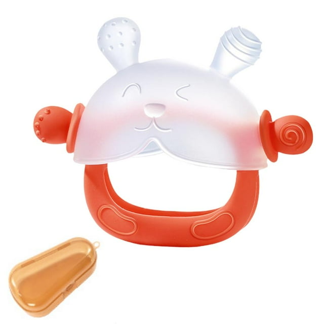 Wartleves Mordedor de mano anti-comidas, lavable, para niños, juguetes para la dentición, guantes para morder, para bebés, J5