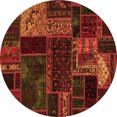 thumbnail image 1 of Ahgly Company Indoor Round Oriental Orange Modern Area Rugs, 4' Round, 1 of 4