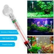 Floating Thermometer Aquarium Glass Temperature Gauge with Suction Cup for Fish Tank (0-40℃/40-100℉)